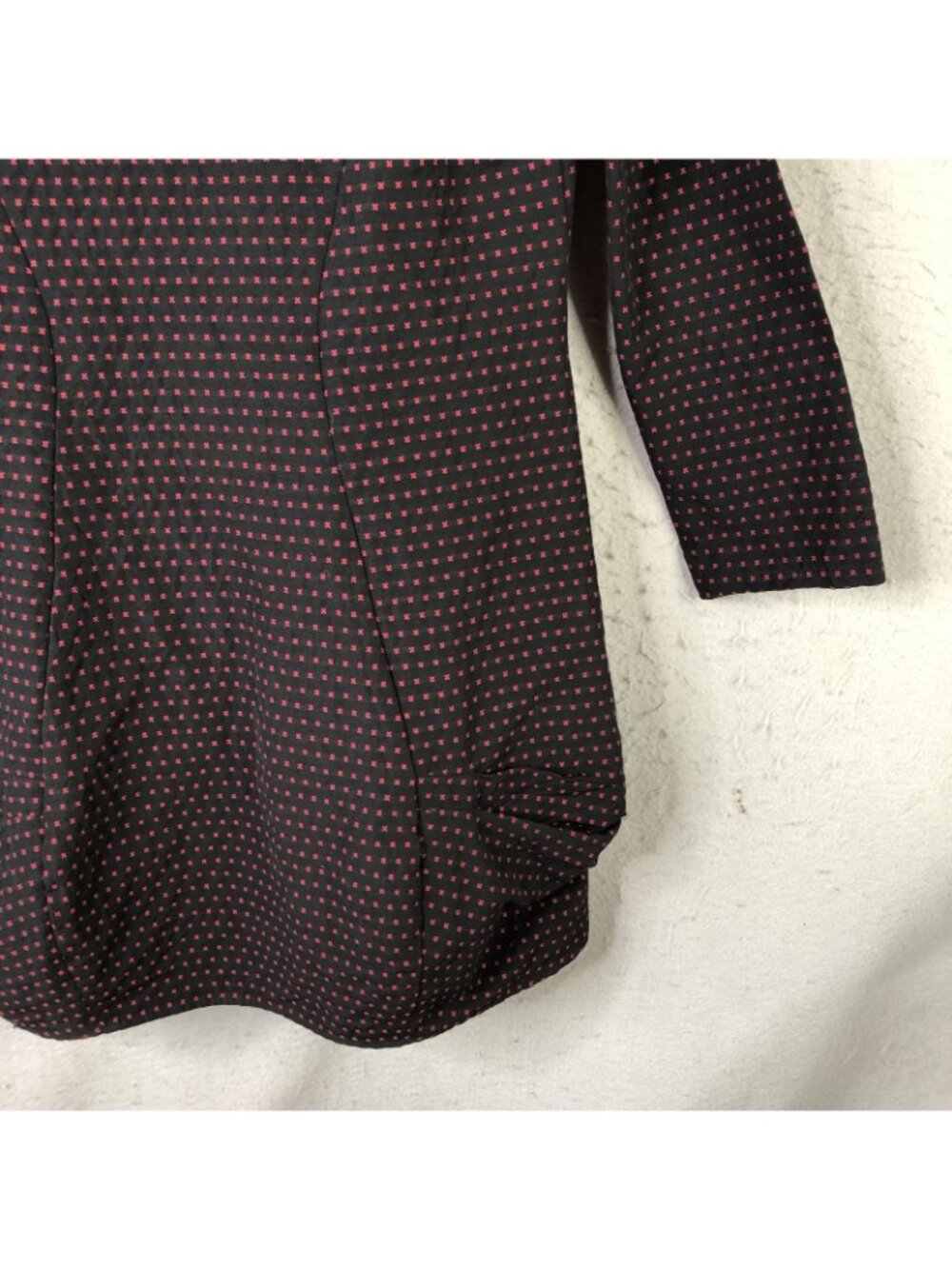 Niche Dress Womens XS Black Geometric Cowl Neck Sweater Shift Pockets 3/4 Sleeve - Picture 13 of 13